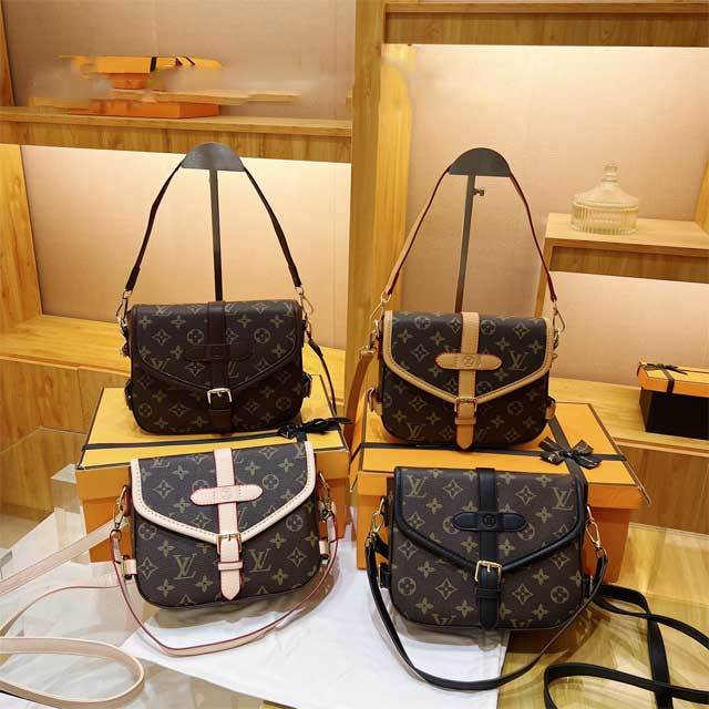 Printed Leather Messenger Bag