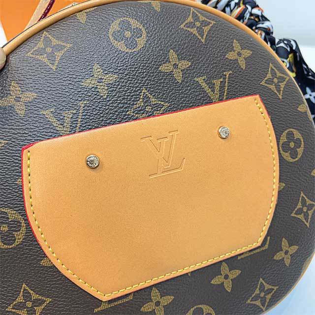 Leather Round-Shaped Messenger Bag