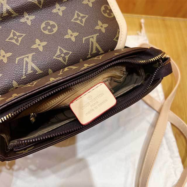 Printed Leather Messenger Bag