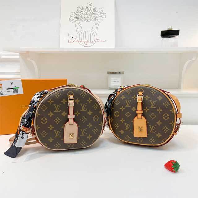 Leather Round-Shaped Messenger Bag