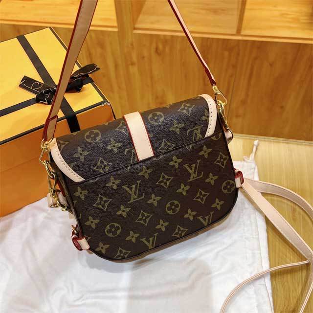 Printed Leather Messenger Bag