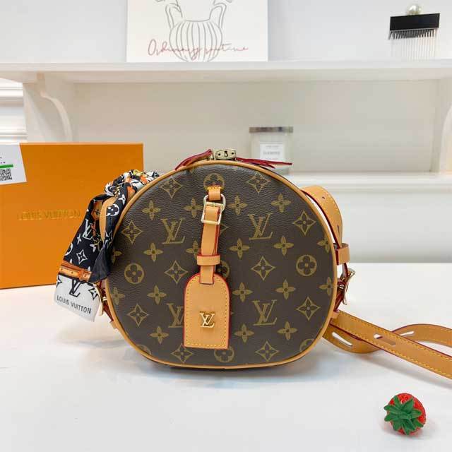 Leather Round-Shaped Messenger Bag