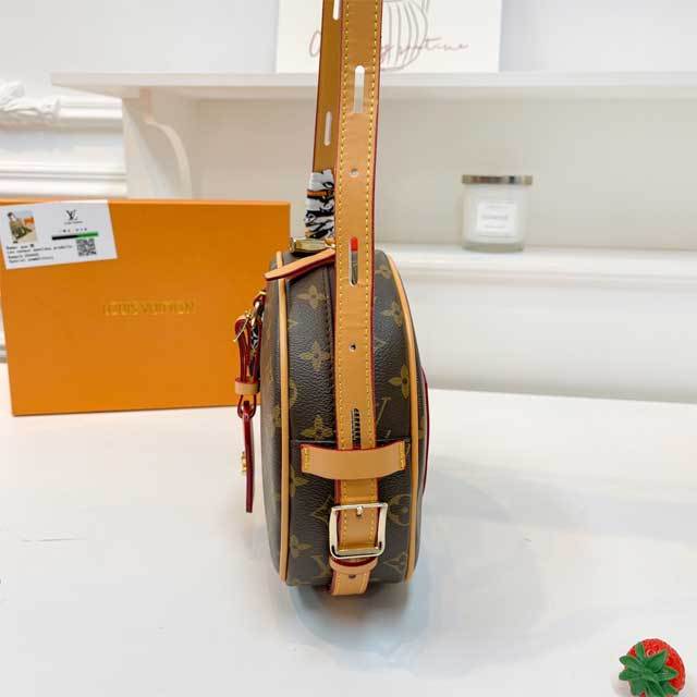 Leather Round-Shaped Messenger Bag