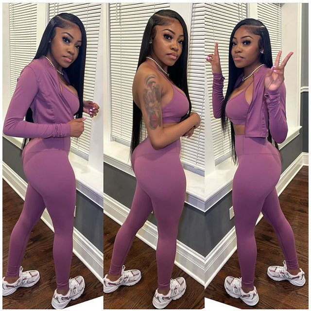 Quick-drying Fitness Tight Pant Set 3 Pieces