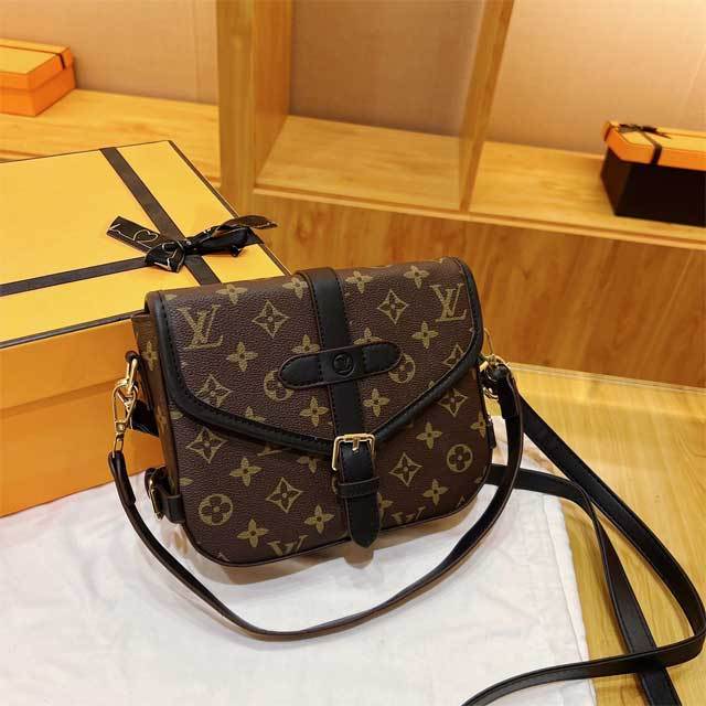 Printed Leather Messenger Bag