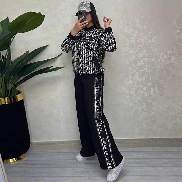 Printed Casual Jacket Top Pants Set