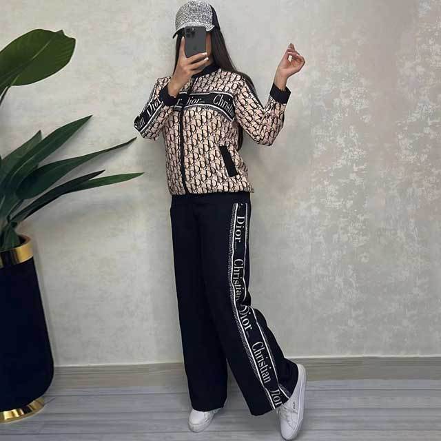 Printed Casual Jacket Top Pants Set