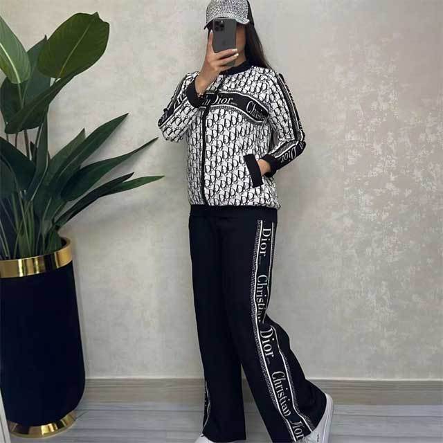 Printed Casual Jacket Top Pants Set