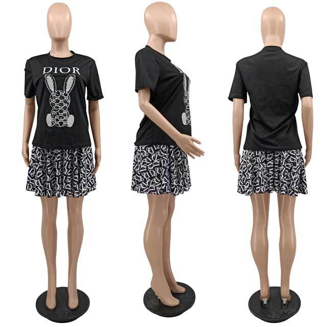 Printed Pleated Skirt Set
