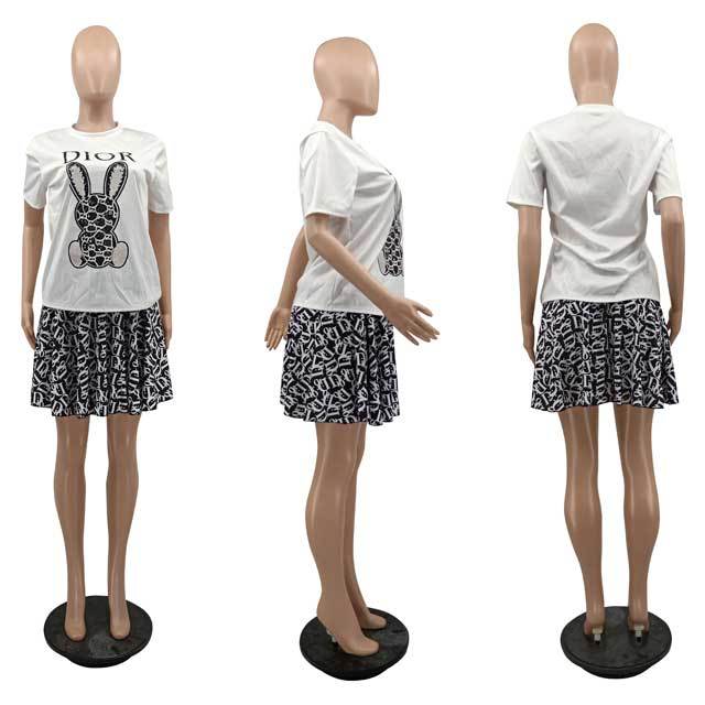 Printed Pleated Skirt Set