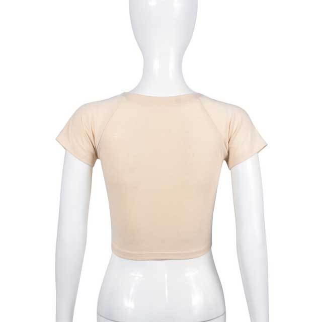 Pin Hollow Out Crop Tees