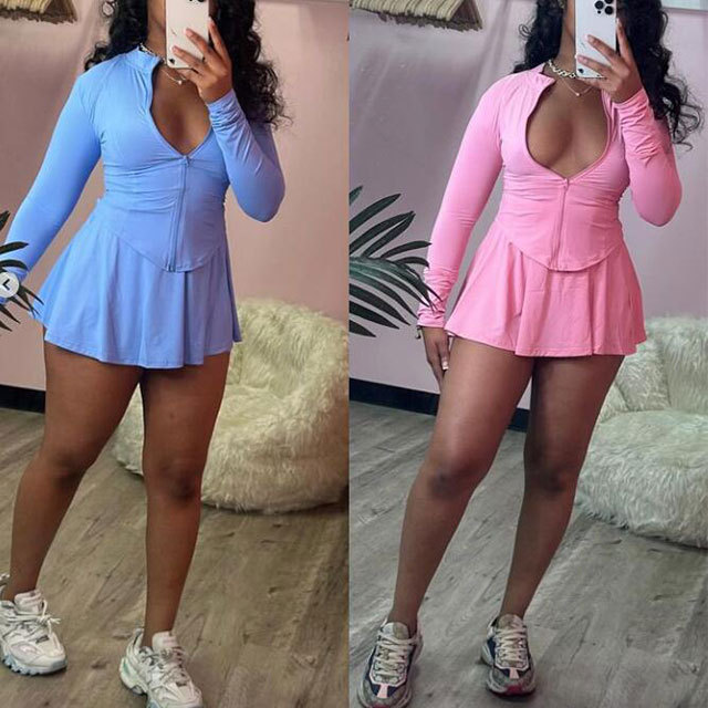 Active Tennis Mini Skirt Short Sets
