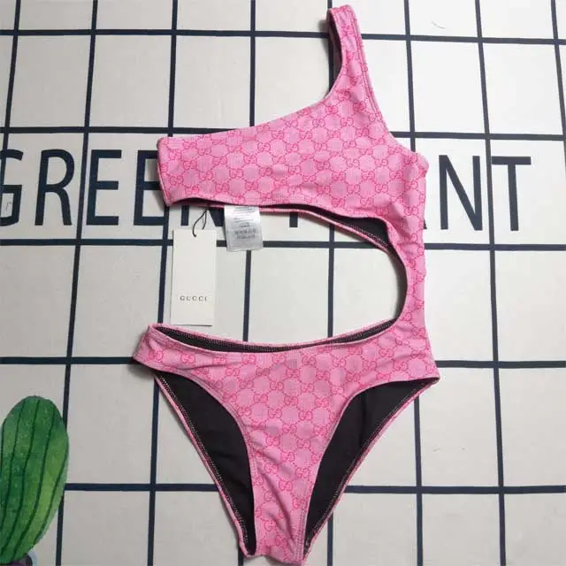 Printed Cut Out One Shoulder Swimsuit