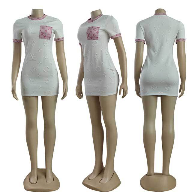 Letter Embossing Bodycon Dress