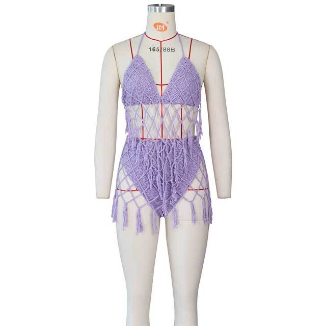 Crochet Hollow Out Bathing Suit