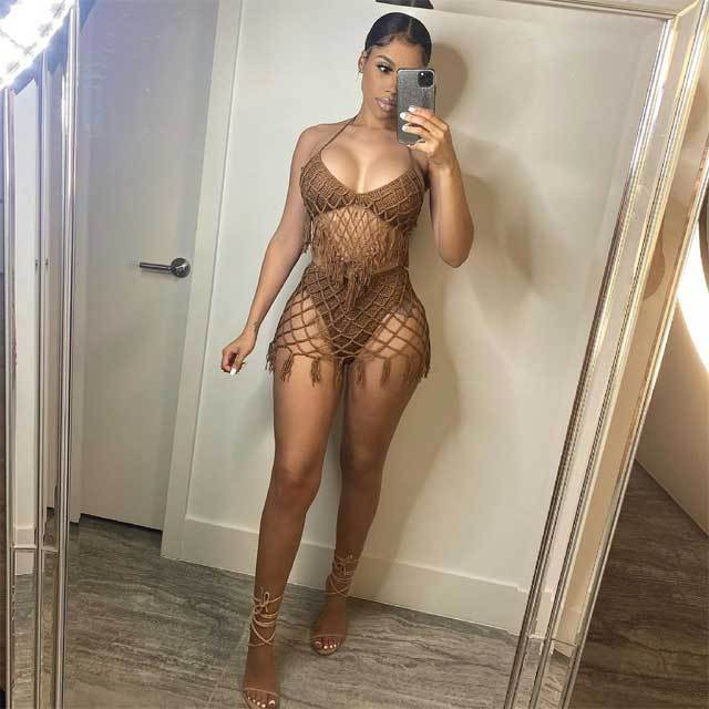 Crochet Hollow Out Bathing Suit