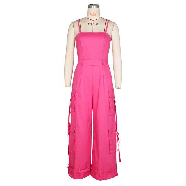 Multi Pockets Cami Cargo Jumpsuit