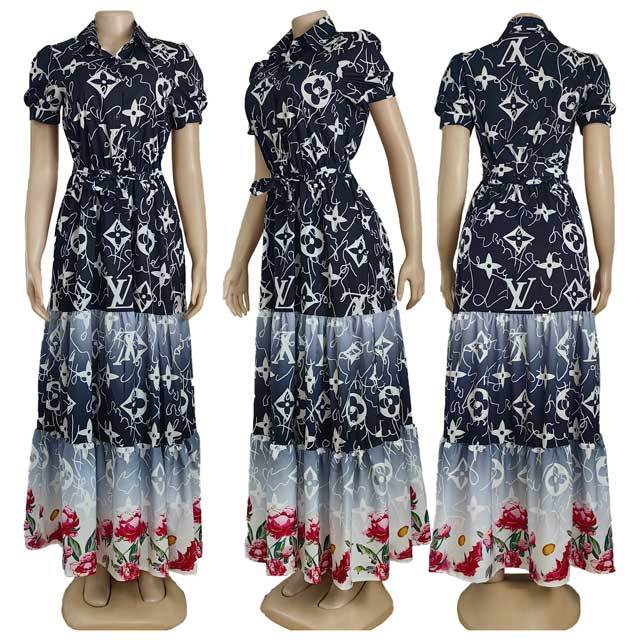 Printed Gradient Maxi Dress