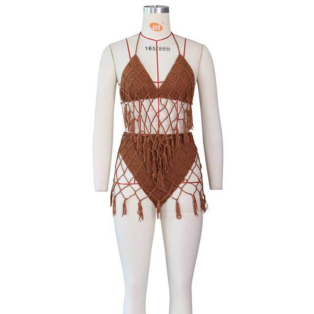 Crochet Hollow Out Bathing Suit