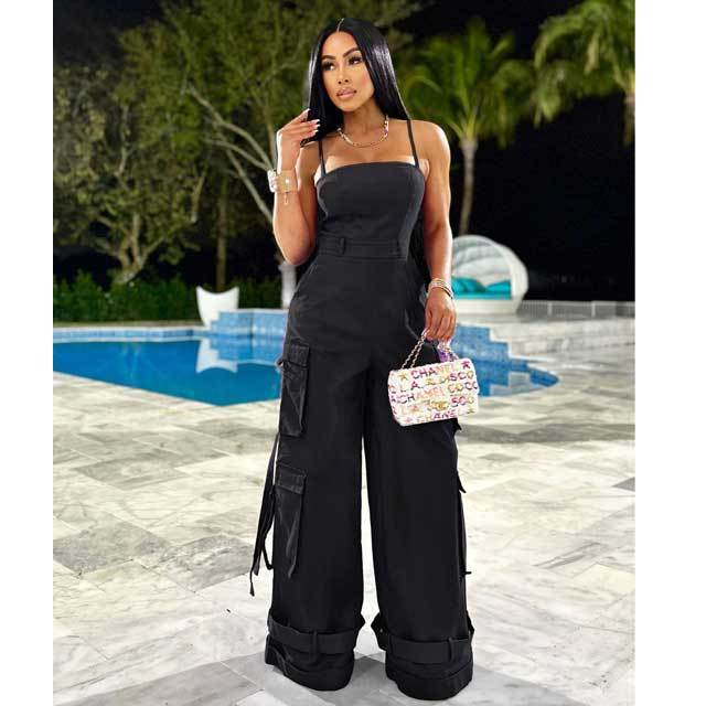 Multi Pockets Cami Cargo Jumpsuit