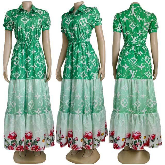 Printed Gradient Maxi Dress