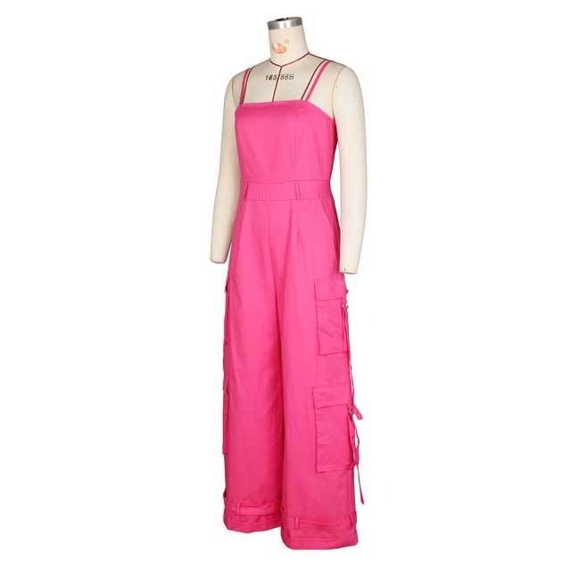 Multi Pockets Cami Cargo Jumpsuit
