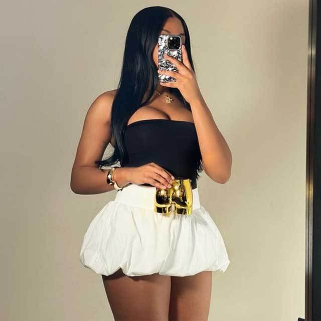 High Waist Bubble Skirt