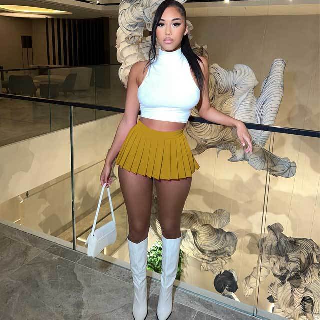Sexy High Waist Pleated Skirt