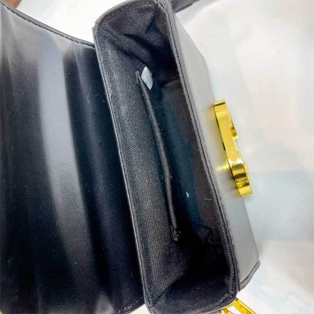 Metal Logo Leather Messenger Bag