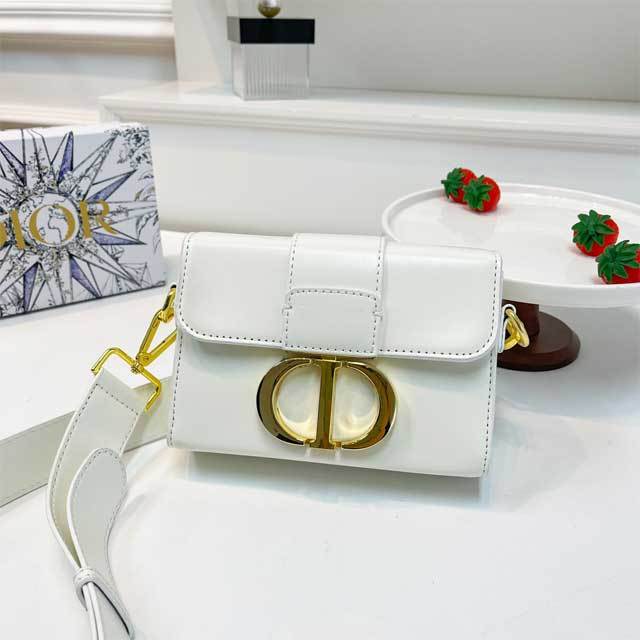 Metal Logo Leather Messenger Bag