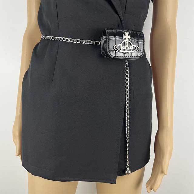 Trendy Punk Chains Belt Bag