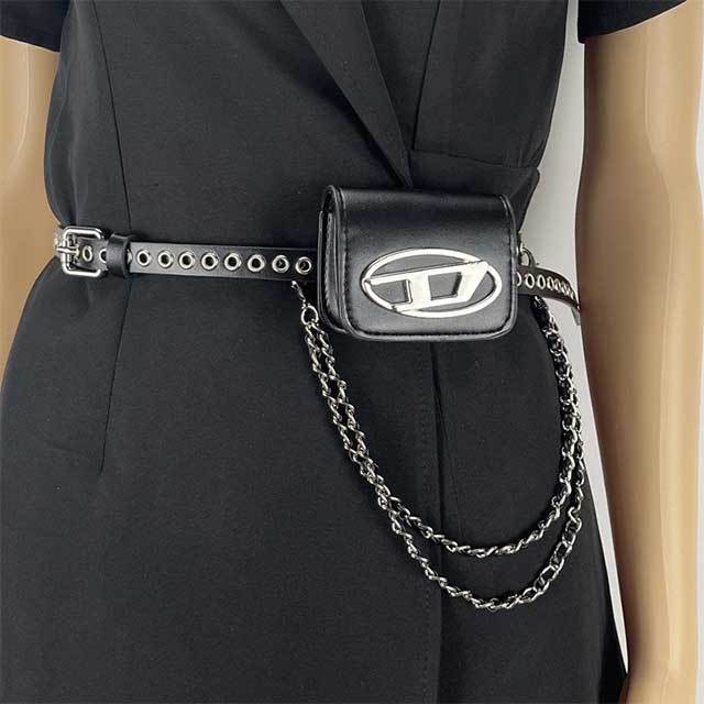 Versatile Studded Punk Chain Belt Bag