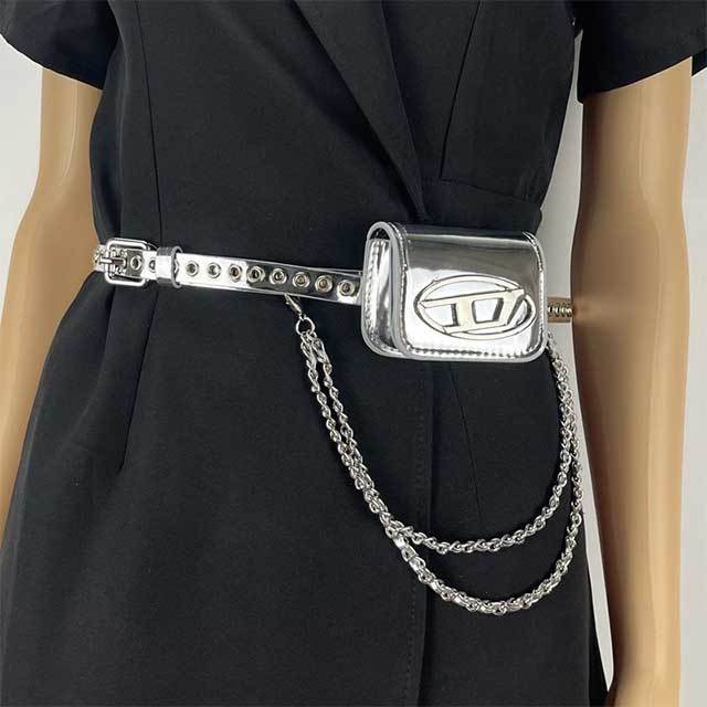 Versatile Studded Punk Chain Belt Bag