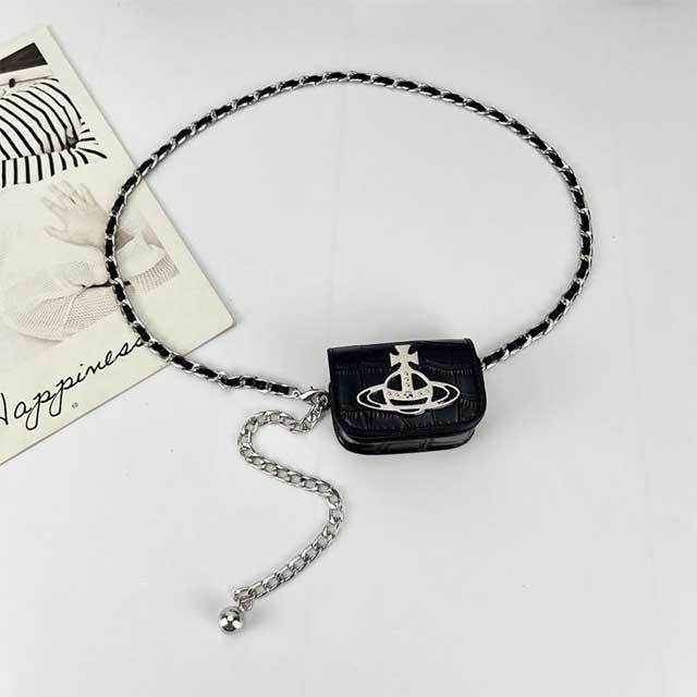Trendy Punk Chains Belt Bag