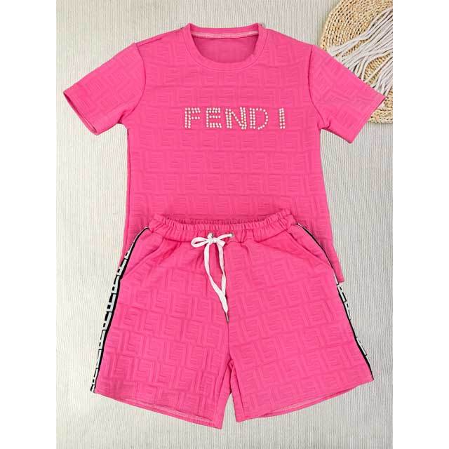 Letter Embossing Beaded Two Piece Set