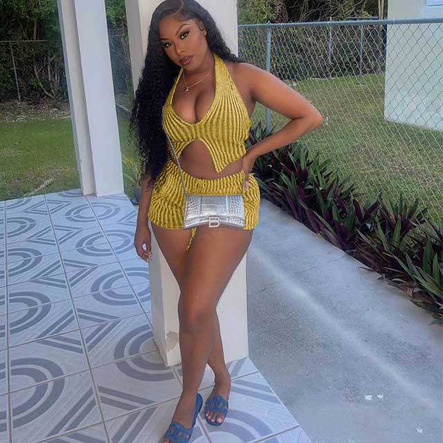 Knit Halter Top Casual Short Set