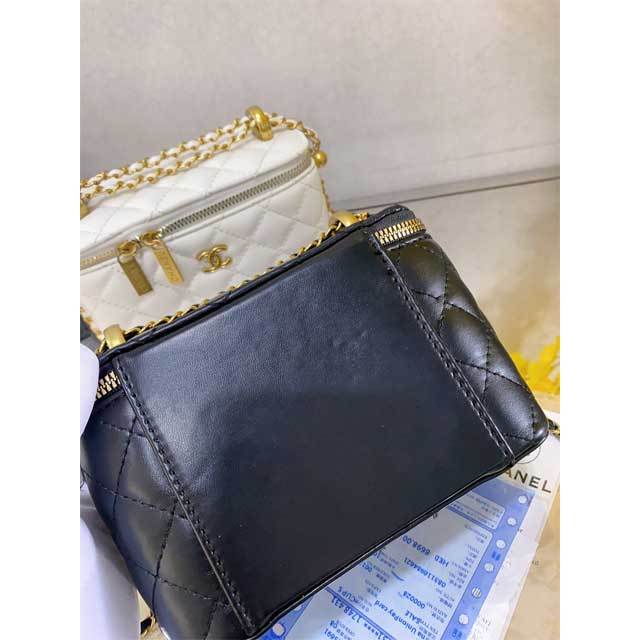 Chained Leather Crossbody Makeup Bag