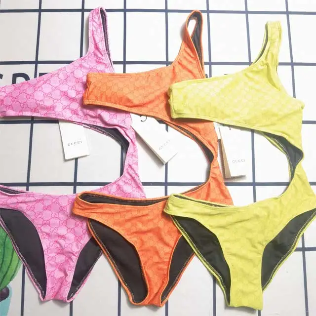 Printed Cut Out One Shoulder Swimsuit