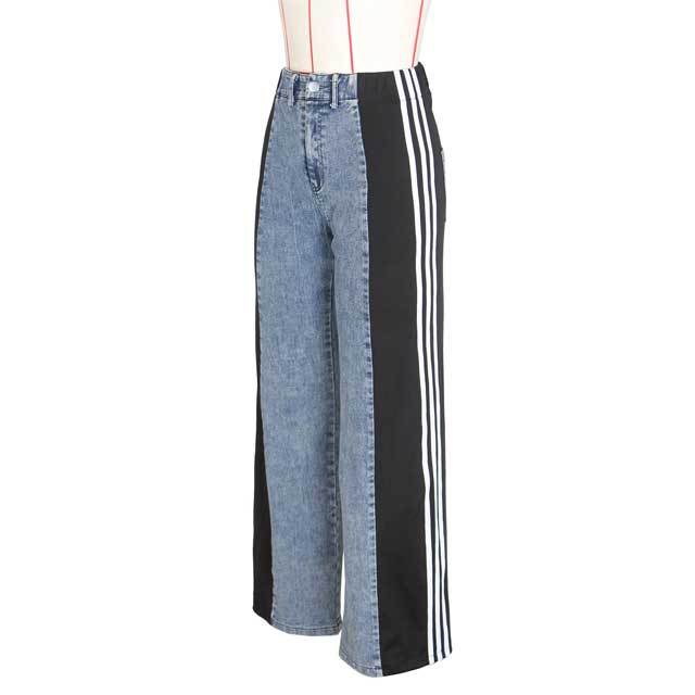 High Waist Striped Boyfriend Jeans