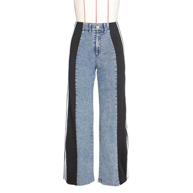 High Waist Striped Boyfriend Jeans