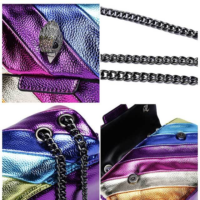 Rainbow Spliced Chain Shoulder Bag