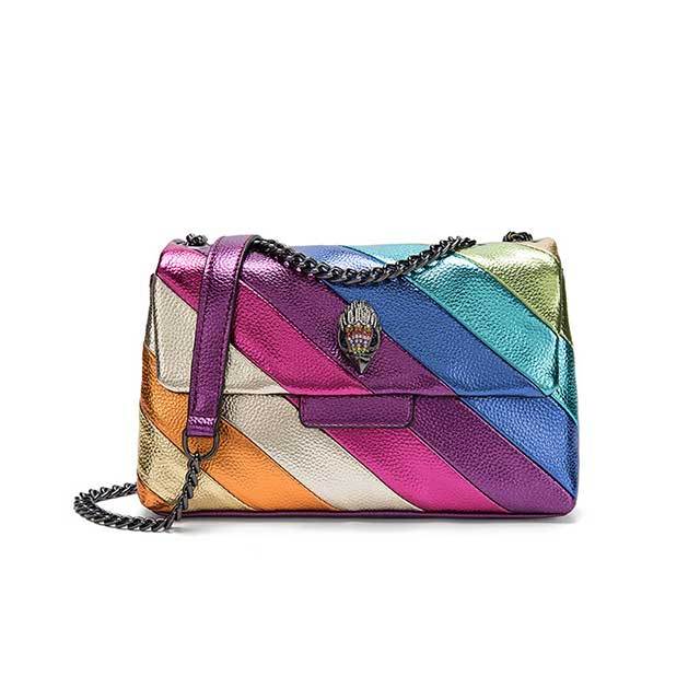 Rainbow Spliced Chain Shoulder Bag