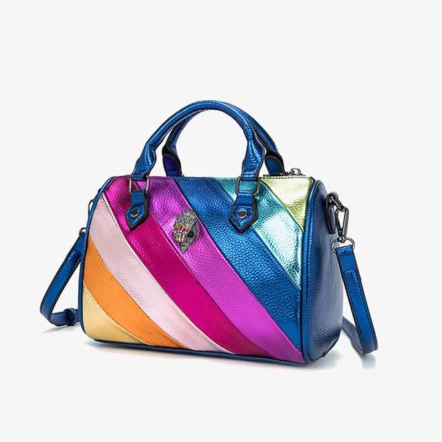 Rainbow Color Patchwork Style Crossbody Handbag