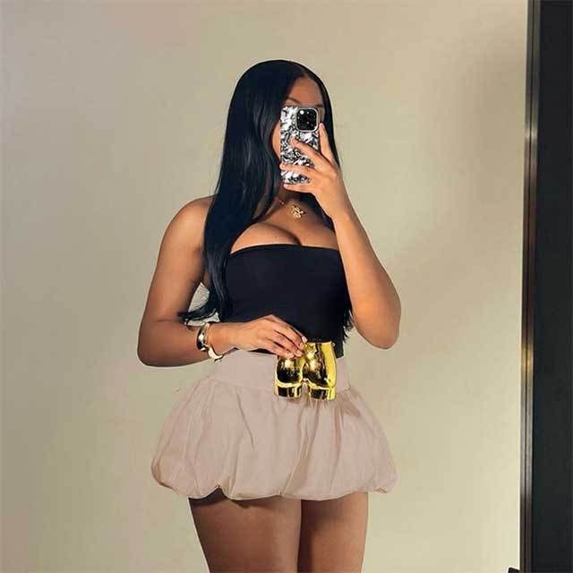 High Waist Bubble Skirt