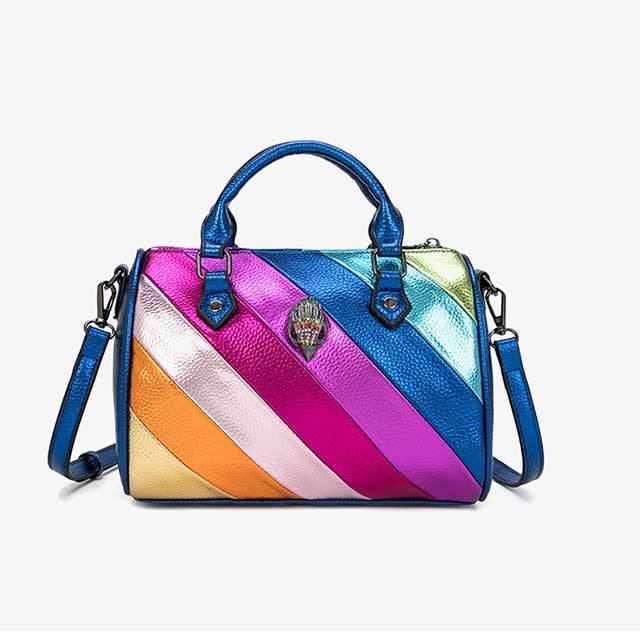 Rainbow Color Patchwork Style Crossbody Handbag