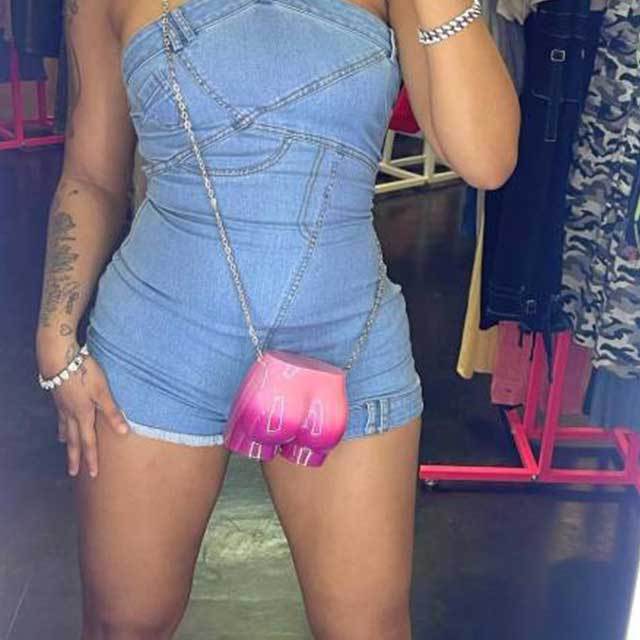 Butt Shaped Chains Crossbody Mini Bag
