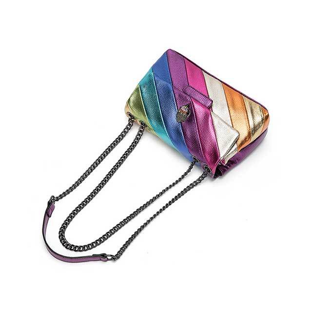Rainbow Spliced Chain Shoulder Bag