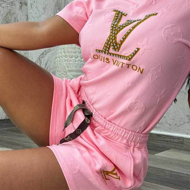 Fashion Embossing Casual Two Piece Set