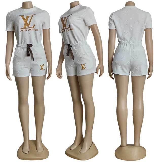 Fashion Embossing Casual Two Piece Set