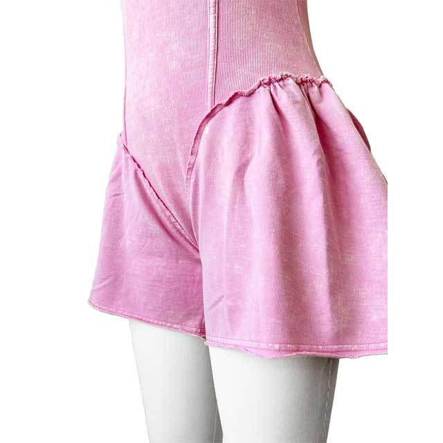 Washed Distressed Bell Romper